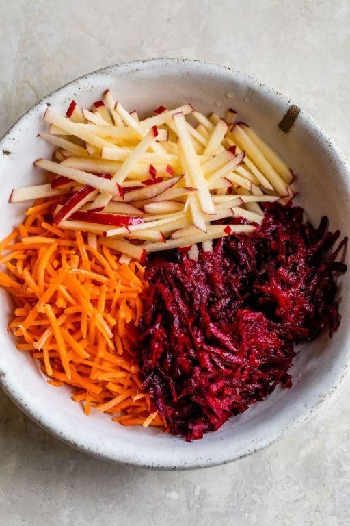 Raw Beet and Apple Slaw with Mint