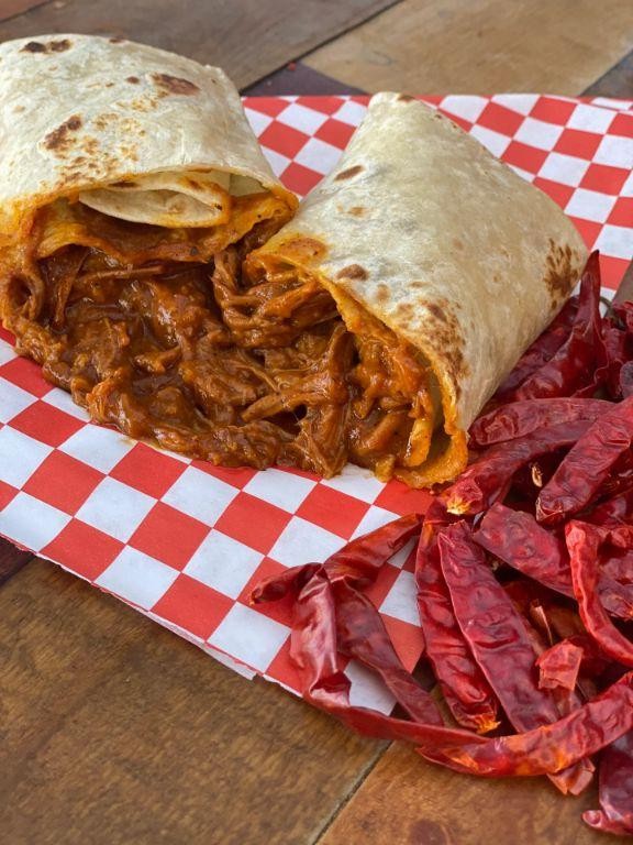 Red Chile Beef Burritos