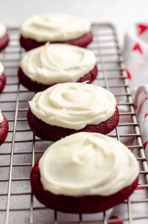 Red Velvet Butter Cookies with Cream Cheese Frosting
