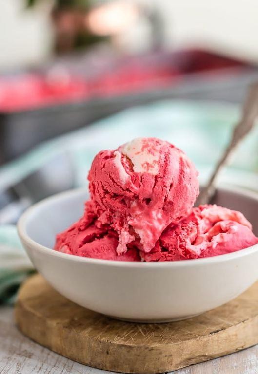 Red Velvet Fried Ice Cream with Cream Cheese Frosting