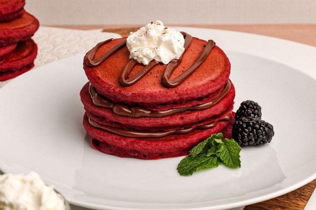 Red Velvet Krusteaz Pancakes