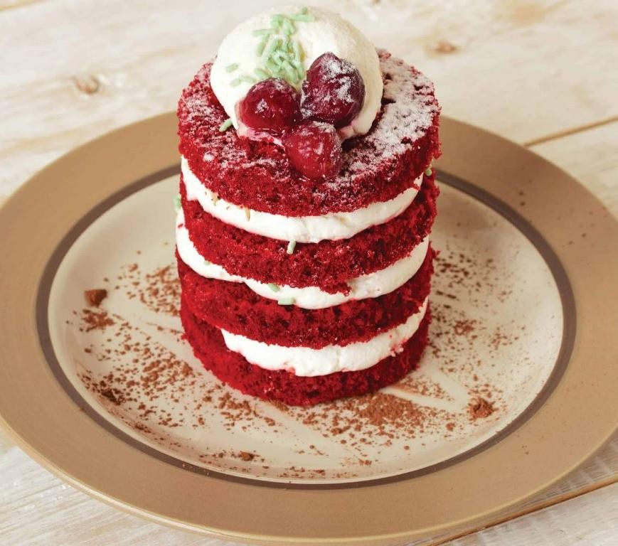 Red Velvet Petit Fours with Cream Cheese Frosting