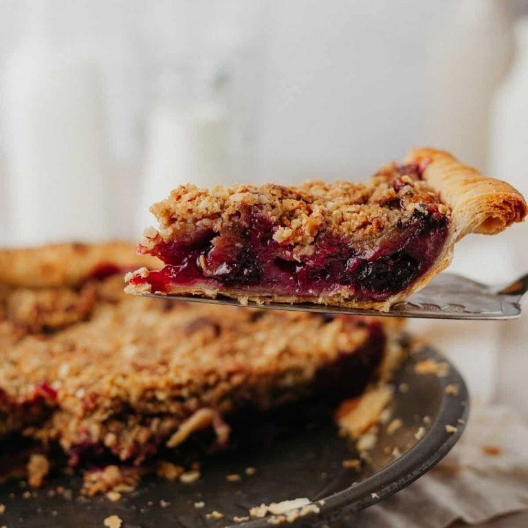 Rhubarb and Cherry Pie with Dark Chocolate Shavings
