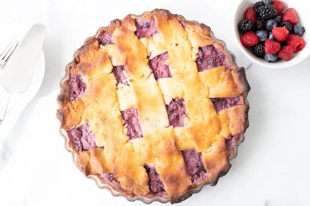 Rhubarb and Raspberry Pie with Chia Seeds