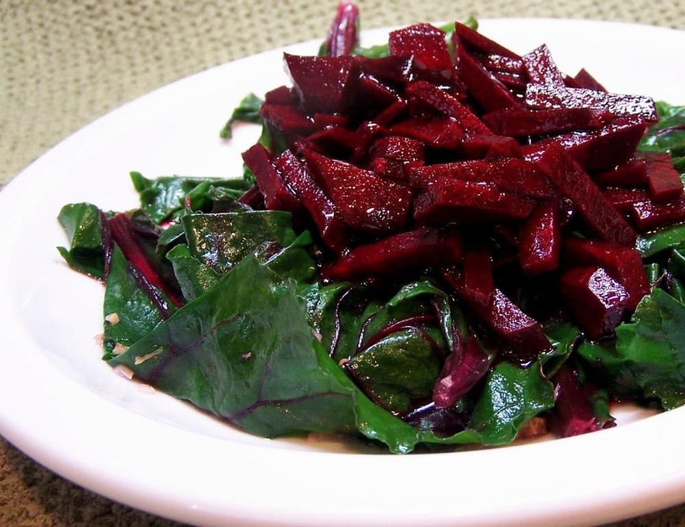 Roasted Beet Greens with Balsamic Glaze