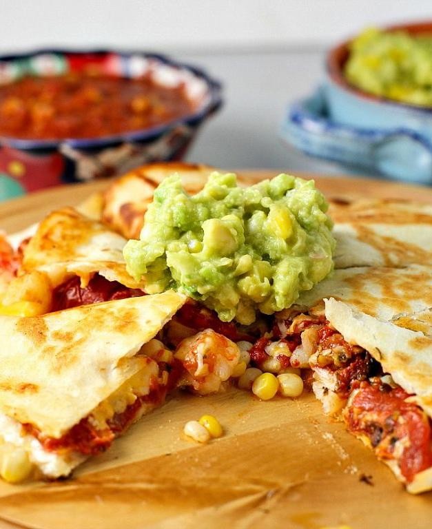Roasted Corn and Shrimp Quesadilla