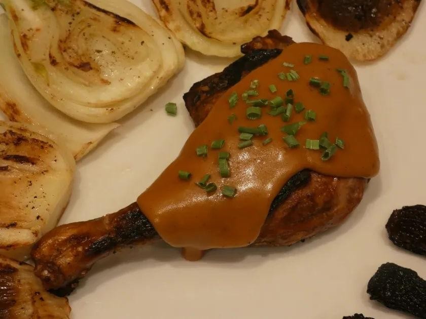 Roasted Duck with Dried Morel Mushroom Gravy