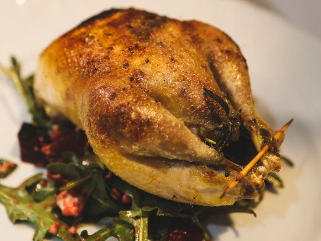 Roasted Partridge with Herbs and Garlic