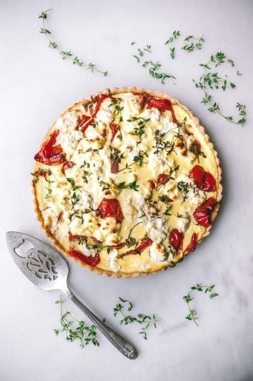 Roasted Pepper and Goat Cheese Tart