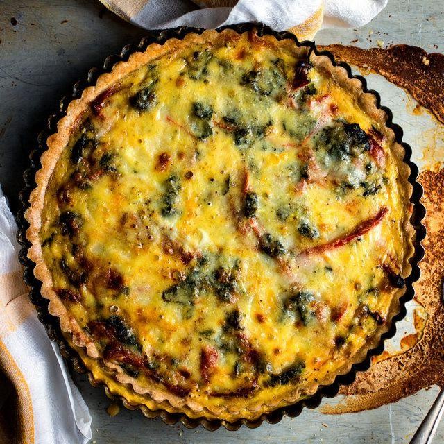Roasted Pepper and Spinach Quiche