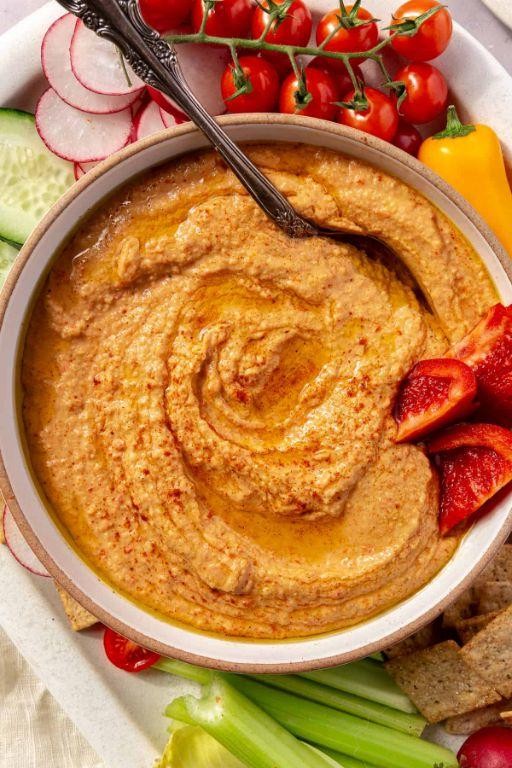 Roasted Red Pepper Hummus Dip