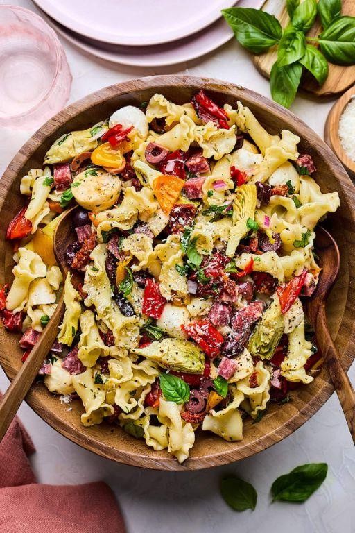 Roasted Red Pepper and Artichoke Italian Pasta Salad