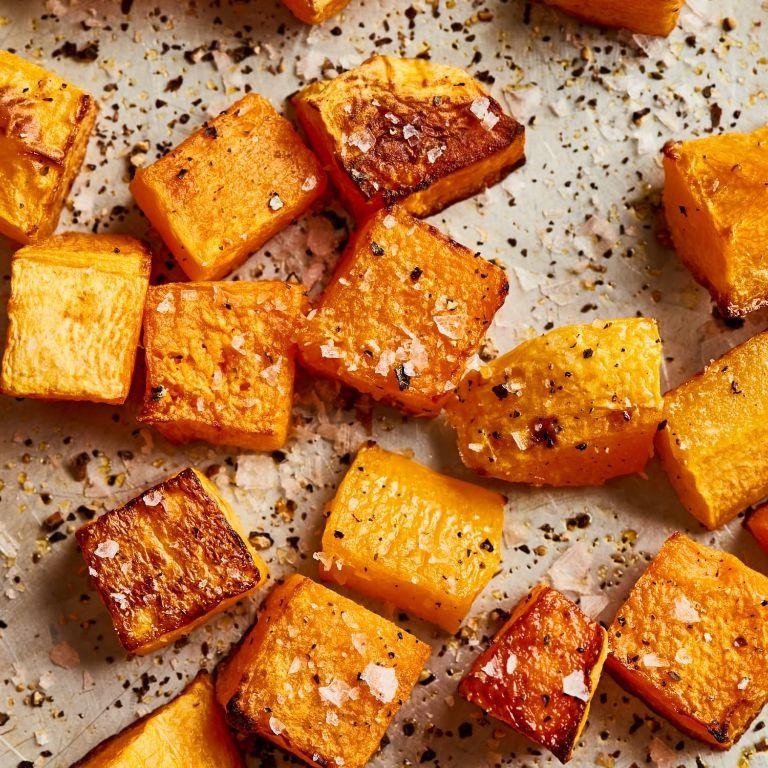 Roasted butternut squash cubes
