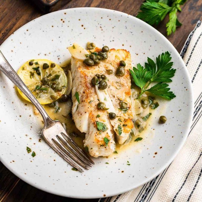 Rock Cod Piccata with Capers and White Wine