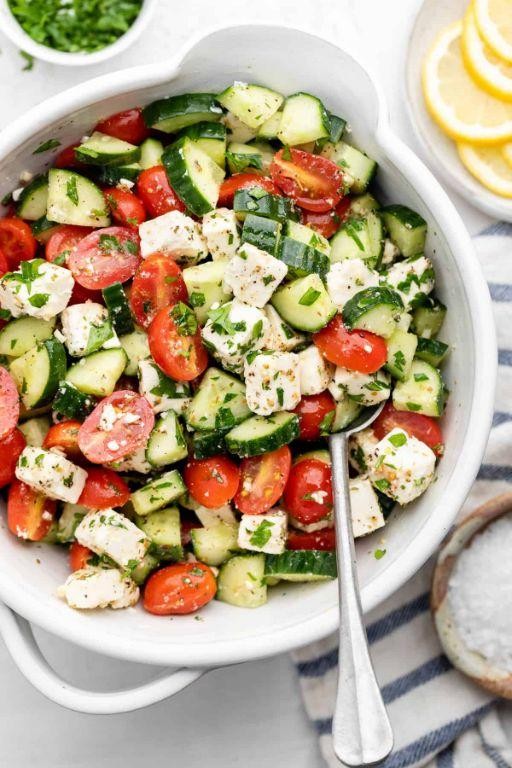 Roma Tomato and Cucumber Greek Salad
