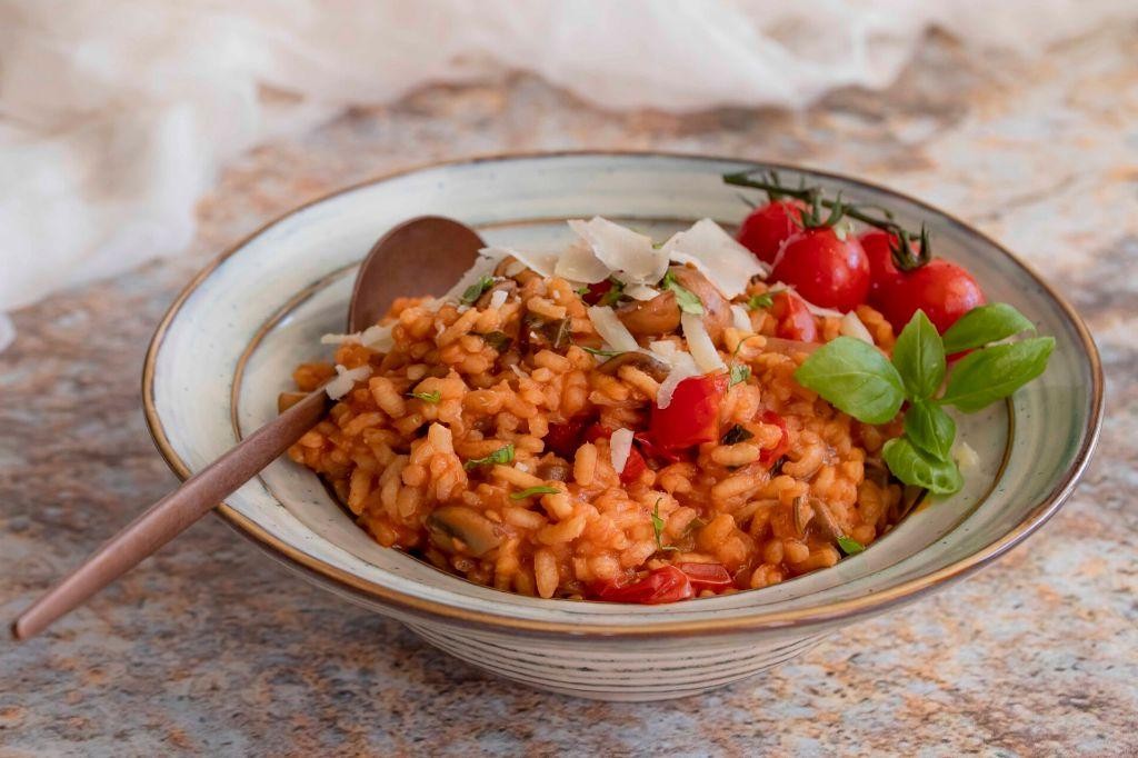Roma Tomato and Mushroom Risotto