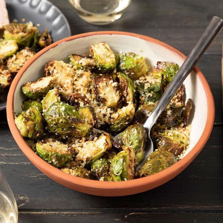 Rosemary Garlic Air Fryer Brussels Sprouts