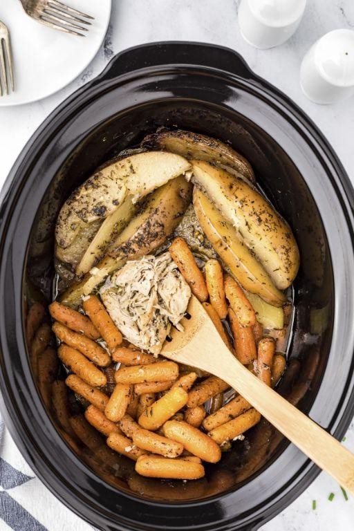 Rosemary Garlic Chicken and Potato Slow Cooker Magic