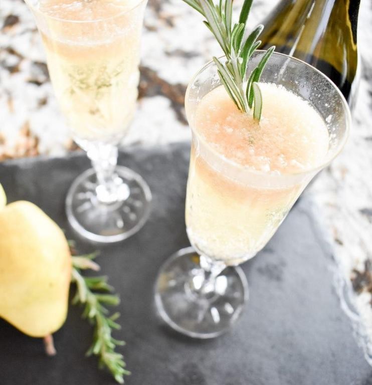 Rosemary Pear Prosecco Punch