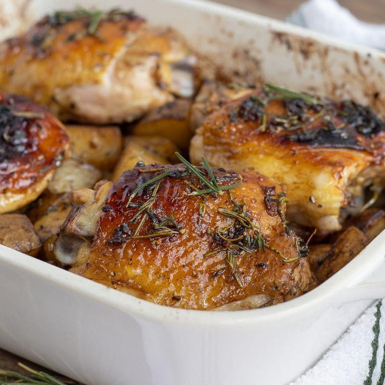 Rosemary and Thyme Baked Chicken Quarters