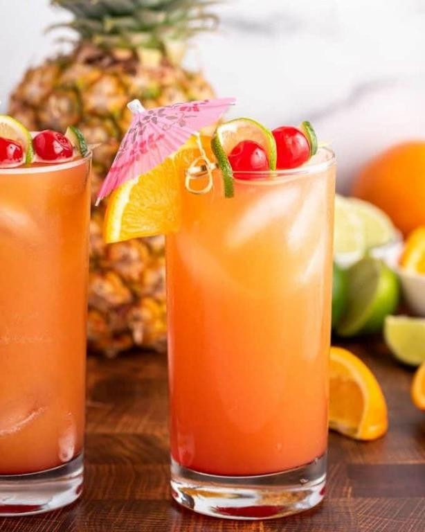 Rum Punch with Tropical Fruits
