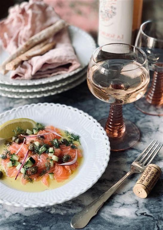 Salmon Carpaccio with Lemon and Olive Oil