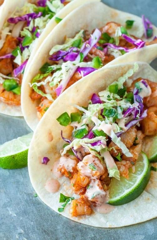 Salmon Tacos with Cilantro Lime Slaw