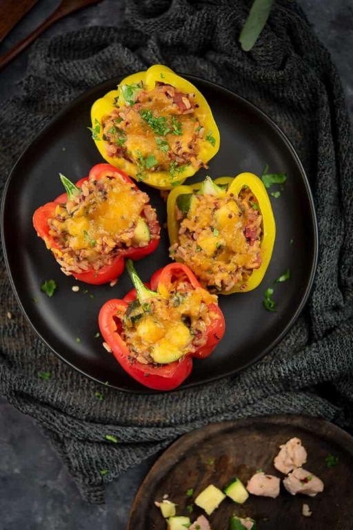 Salmon Tartare Stuffed Bell Peppers