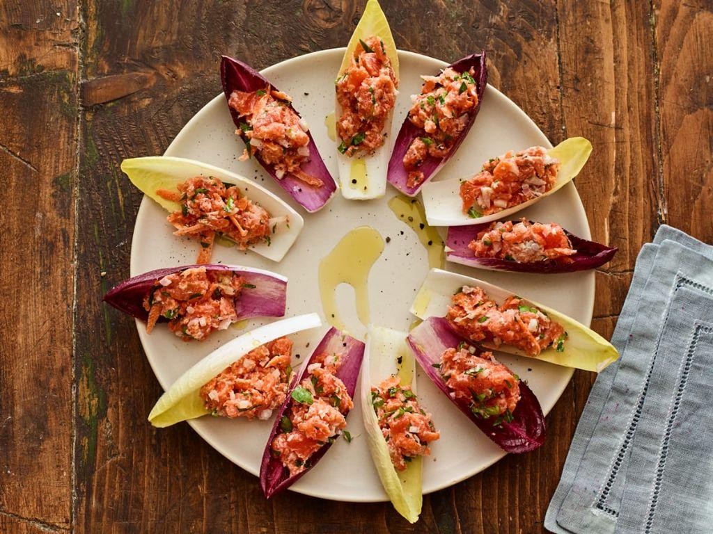 Salmon Tartare in Endive Boats