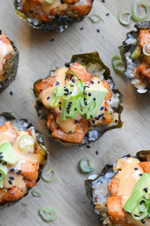 Salmon Teriyaki Sushi Bites