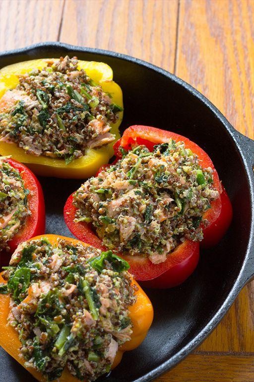 Salmon and Quinoa Stuffed Bell Peppers