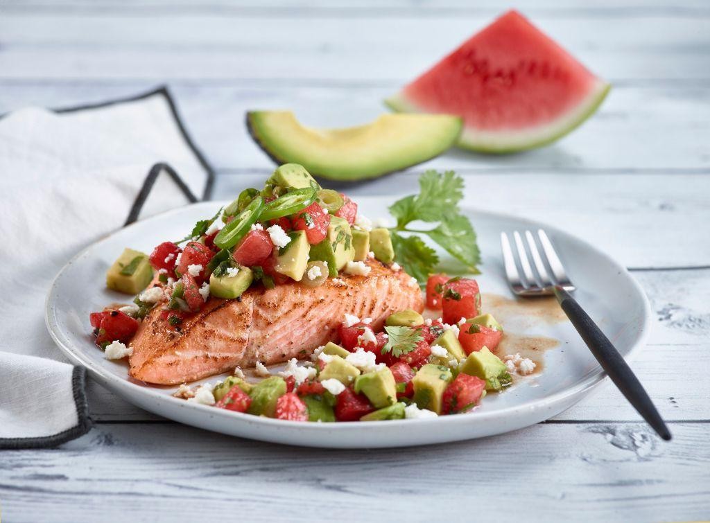 Salmon and Watermelon Salad