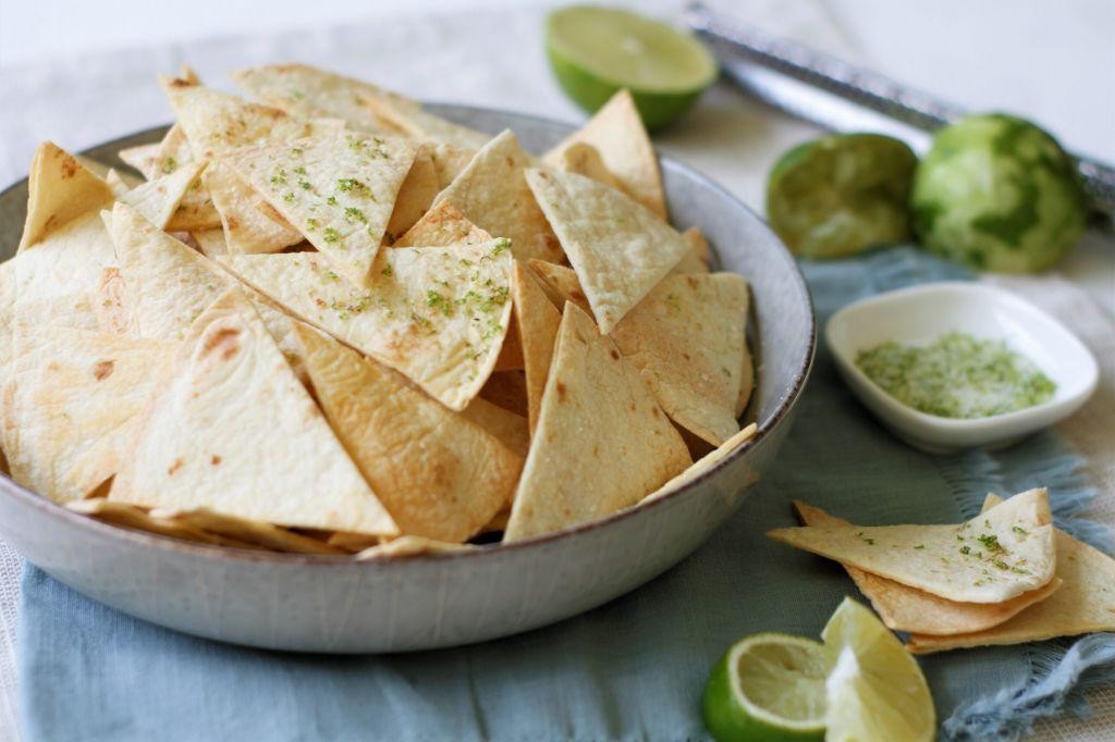 Salt and Vinegar Tortilla Chips with Lime Zest