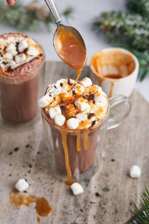 Salted Caramel Hot Chocolate with Coconut Milk