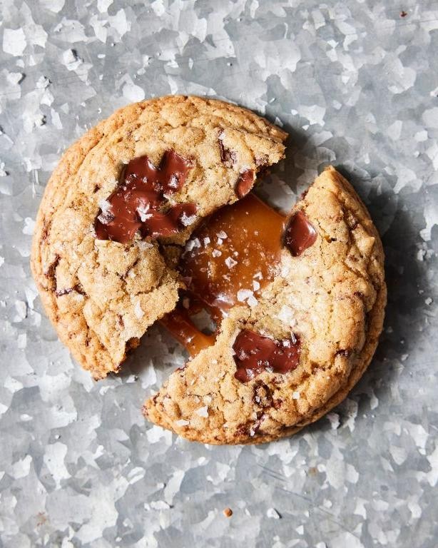 Salted Caramel Stuffed Chocolate Cookies