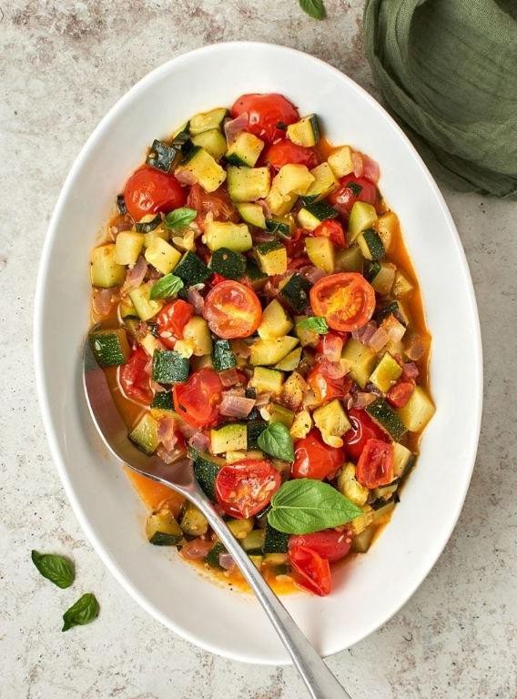 Sauteed Italian Squash with Cherry Tomatoes