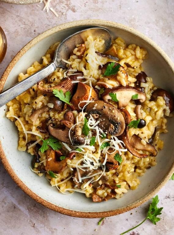 Savory Sorrel and Mushroom Risotto