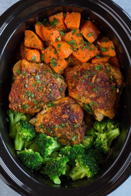 Savory Sweet Potato and Chicken Crockpot Casserole