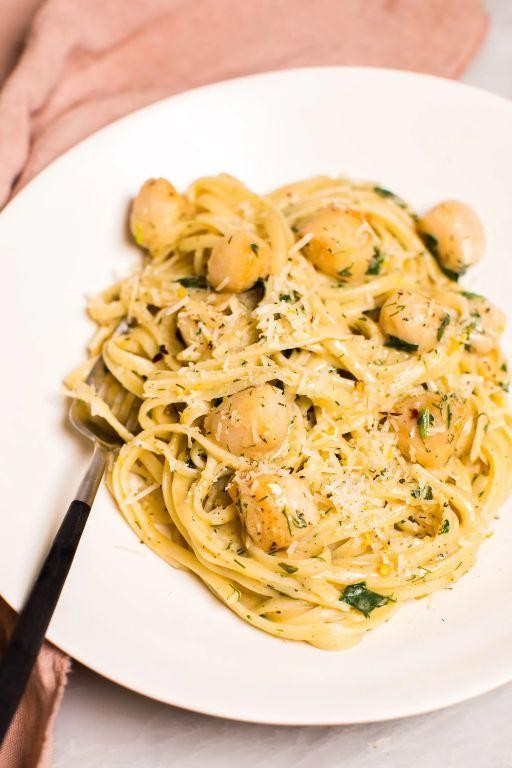 Scallop Pasta with Creamy Dill Sauce