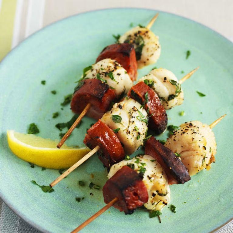 Scallop and Chorizo Skewers