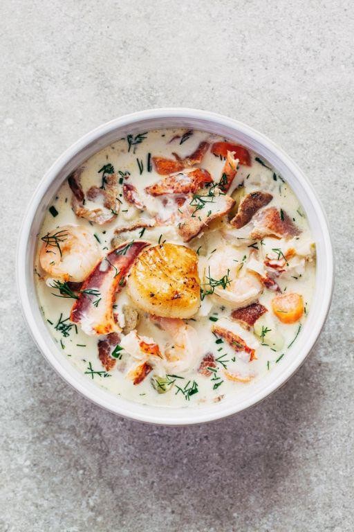 Seafood Medley Chowder with Clams and Shrimp