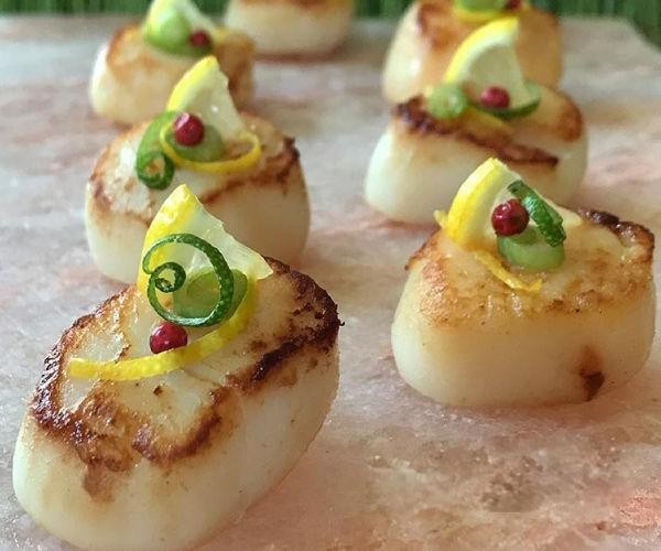 Seared Scallops on Himalayan Salt Block
