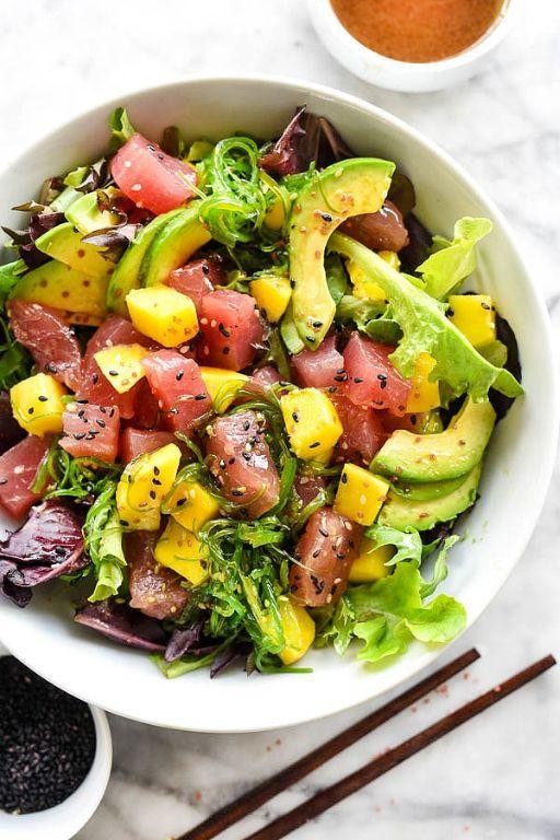 Seared Tuna with Avocado and Mango Salad