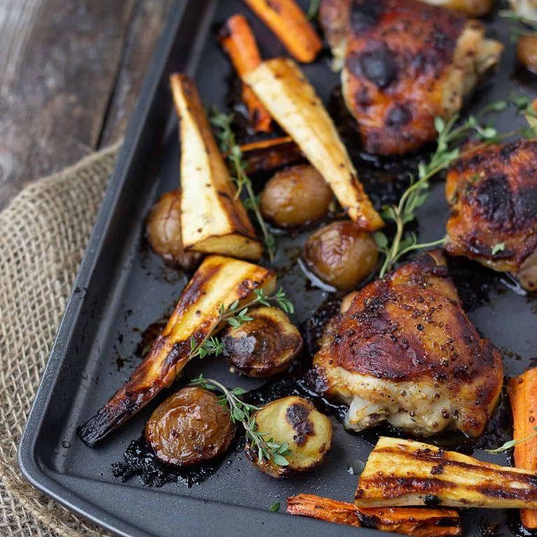 Sheet Pan Honey Mustard Chicken and Carrots