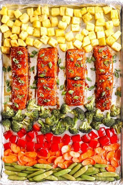 Sheet Pan Teriyaki Salmon with Pineapple