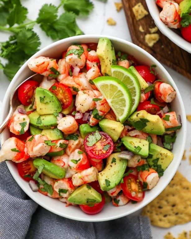 Shrimp and Avocado Salad with Cilantro Lime Dressing