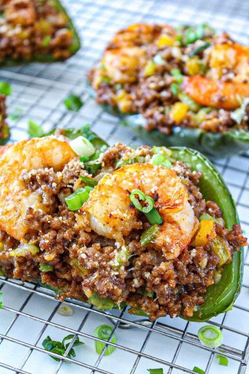 Shrimp and Sausage Stuffed Peppers