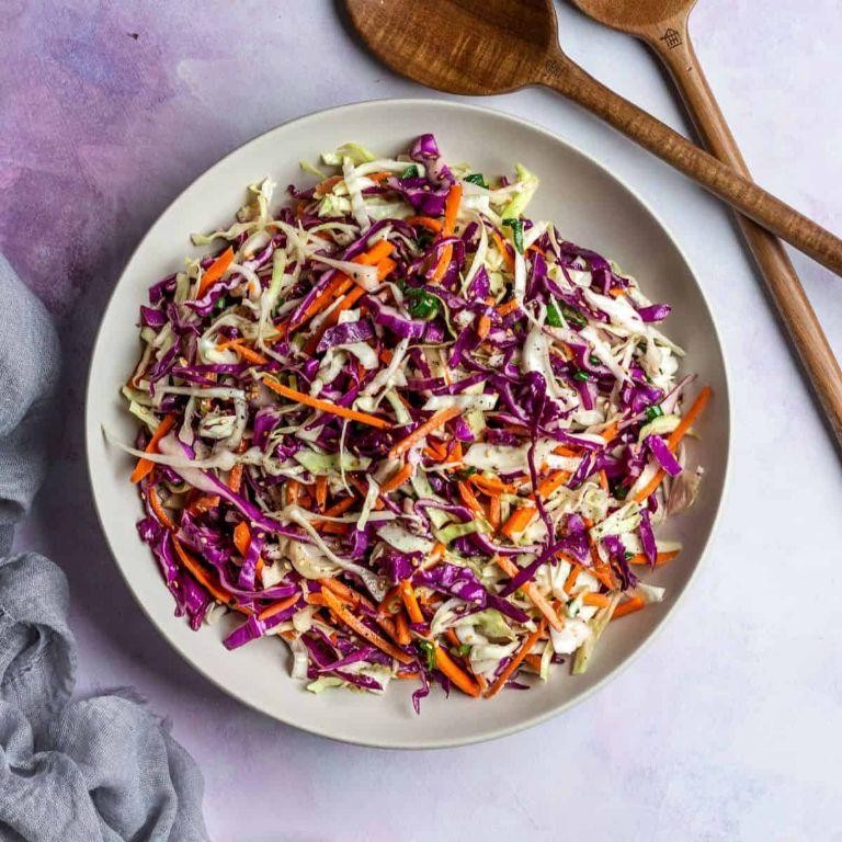 Simple Vegan Cabbage and Carrot Slaw