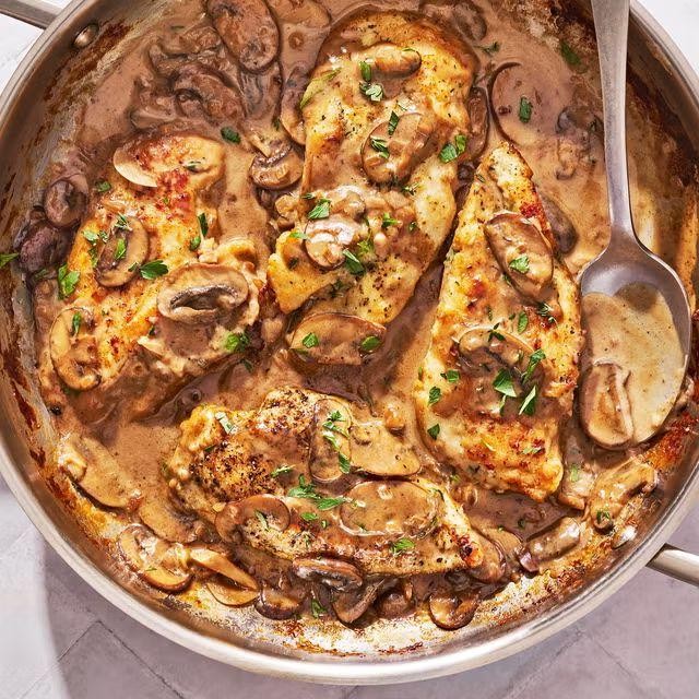 Skillet Chicken Marsala with Parmesan Cream