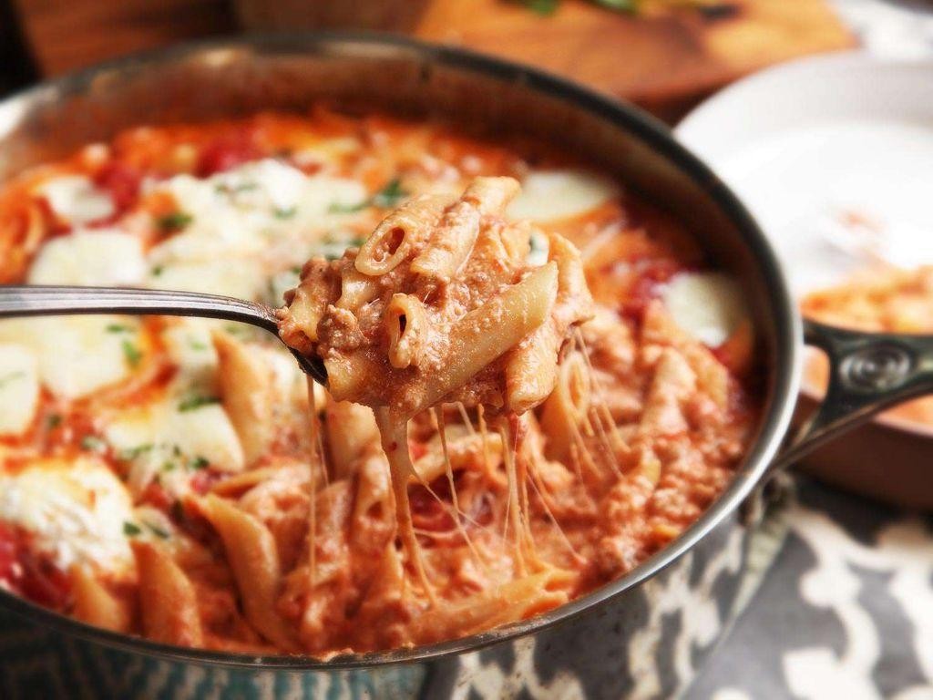 Skillet-Baked Ziti with Sausage